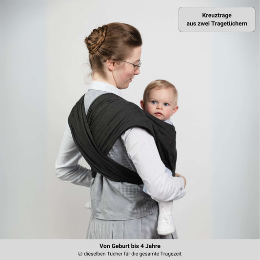Kreuztrage in schwarz - Tragetuch